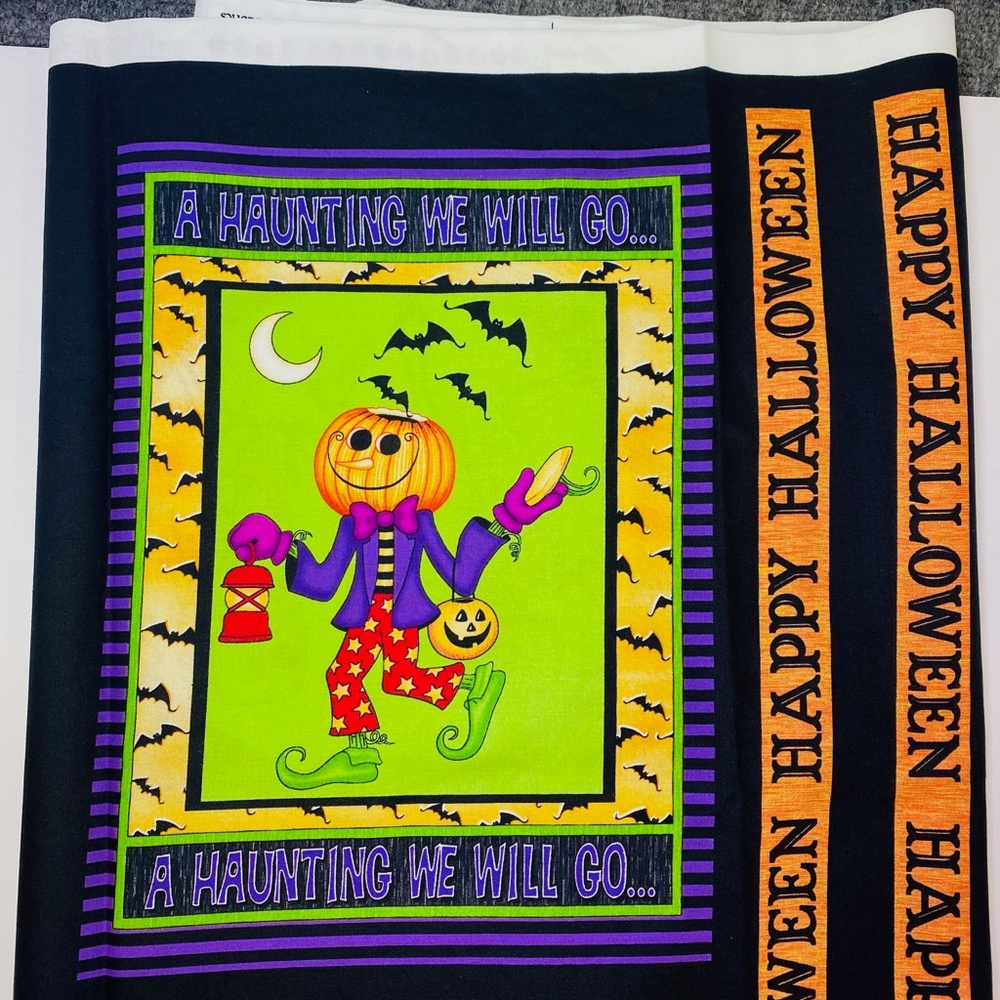 Halloween Fabric Boo Crew Dan Morris 2012 Cotton Fabric RJR Approx 2 Yards - Picture 3 of 8
